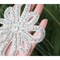4 Inch Silver Rhinestone Flower Applique Iron On Patch for Garment Decoration